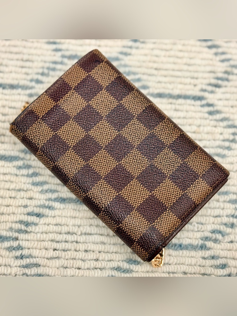LOUIS VUITTON Vintage Y2K Damier Ebene Monogram Canvas Wallet W/ Crossbody - Picture 11 of 16